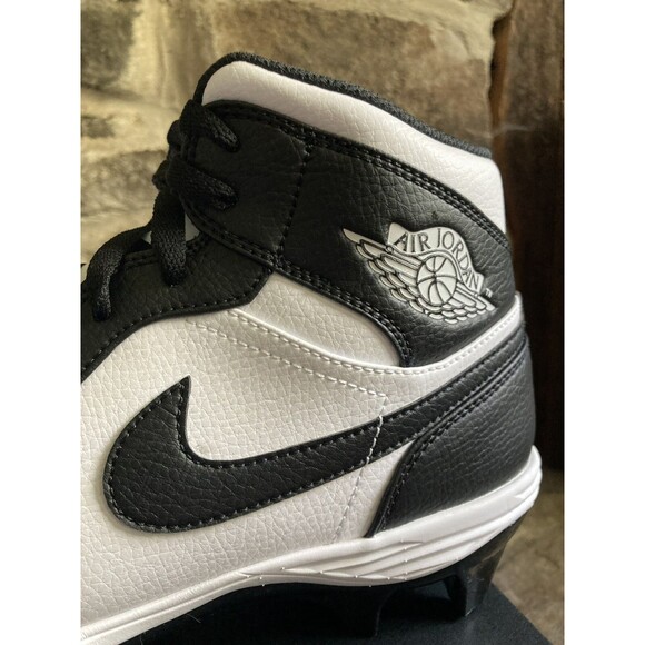 Nike Air Jordan 1 Mid TD White Black Panda Football Cleat Men Size 16 FJ6805-100 main image 7